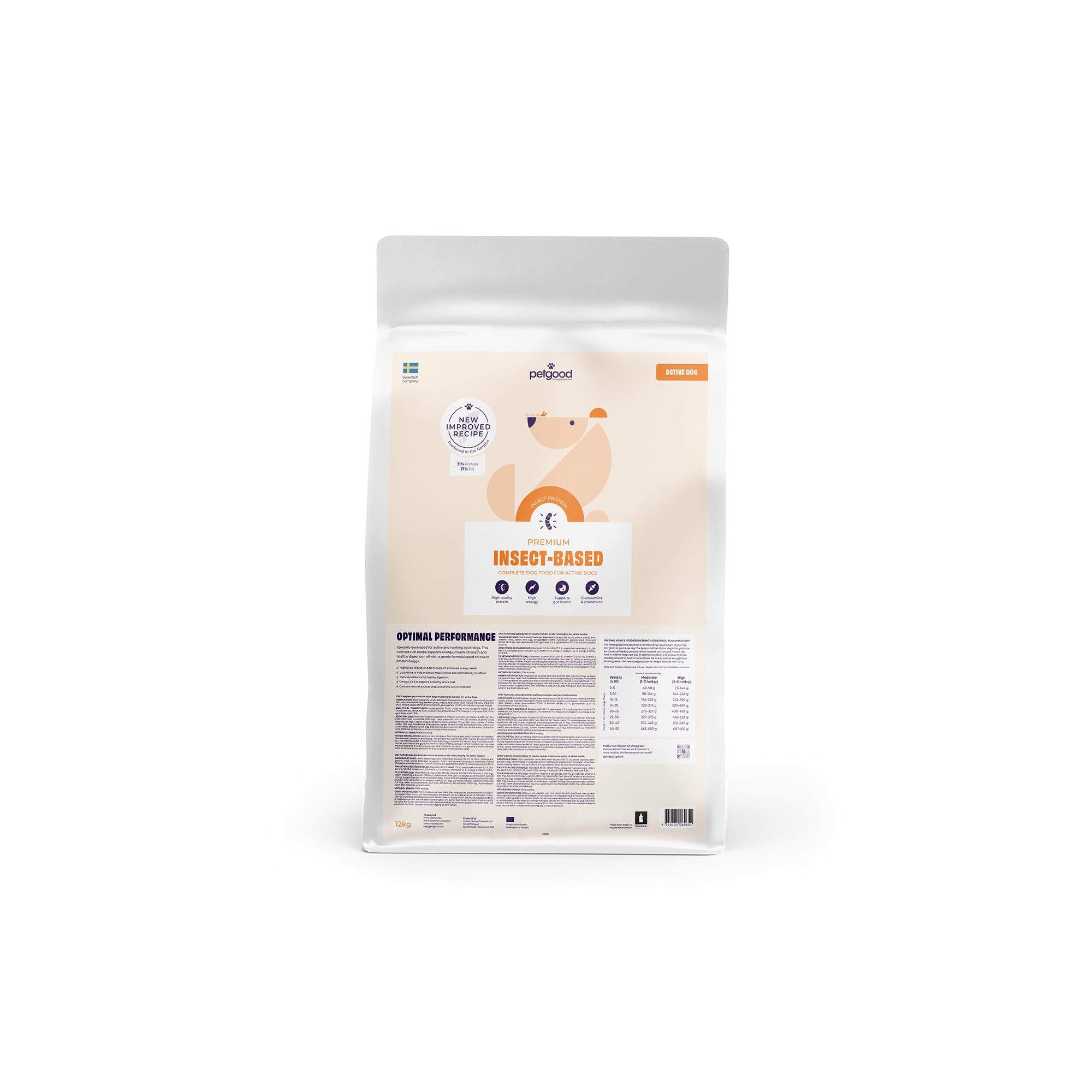 Insect-based Premium - Complete Feed Active Dog, 12kg