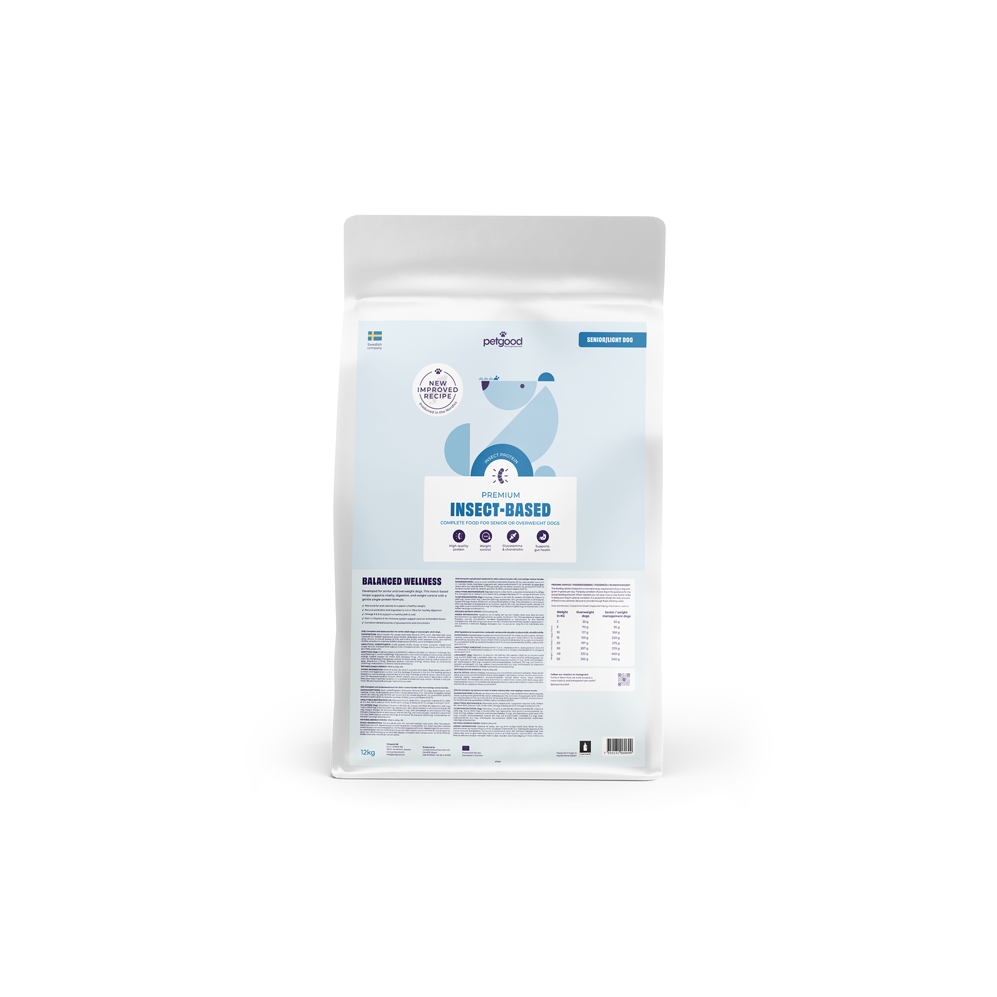 Insect-based Premium - Complete Feed Light / Senior Dog, 12kg