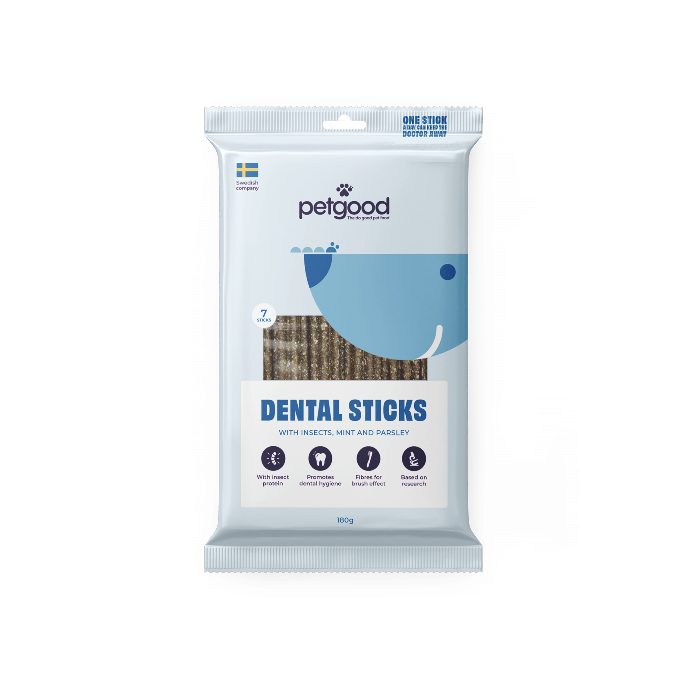 7pc Medium dental sticks with insect protein