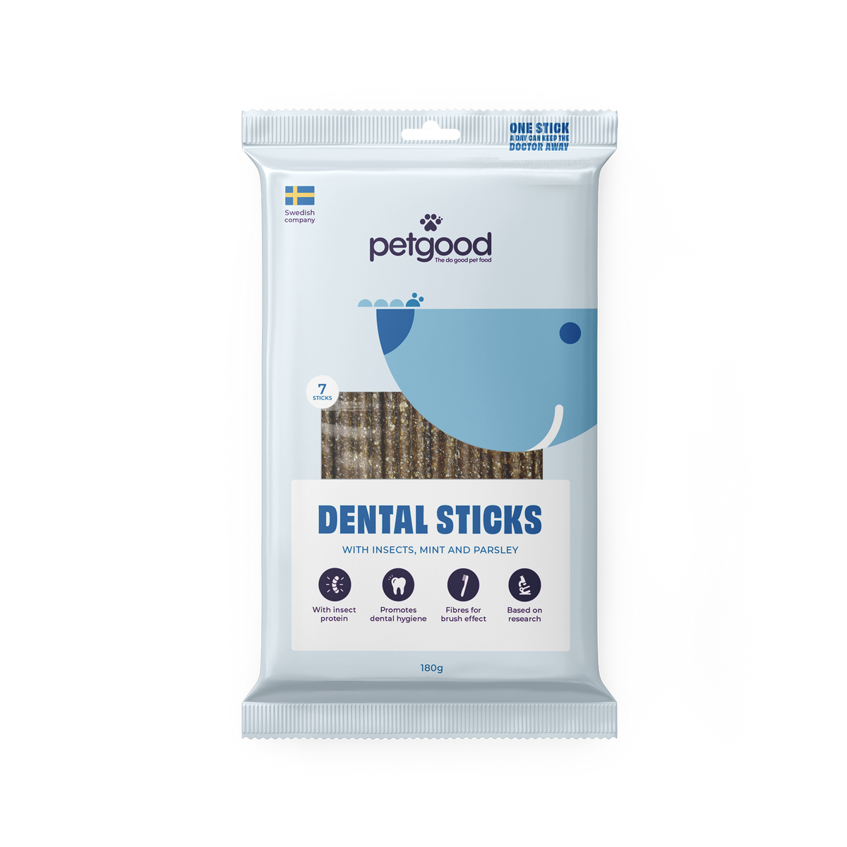 7pc Medium dental sticks with insect protein