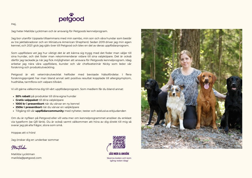 WH: Kennel flyer - Matilda hälsar ny kund (kennelprogrammet)